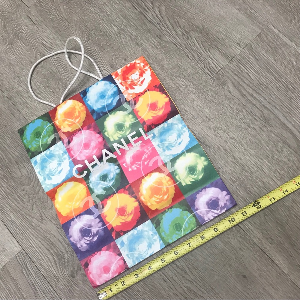 Chanel floral shopping gift bag New